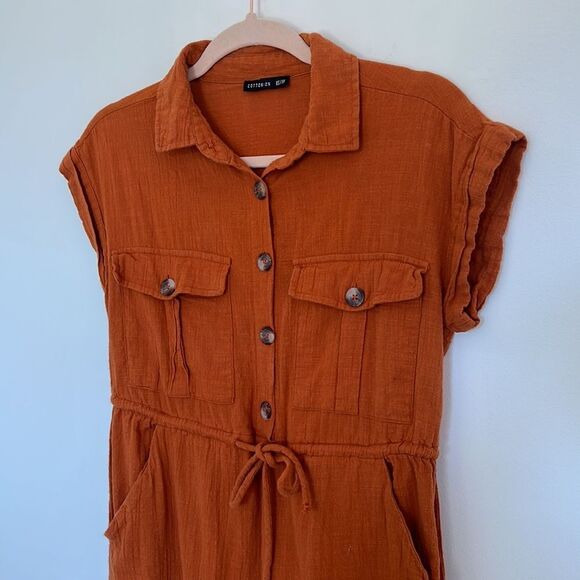 Cotton On Women’s XS rust colored cinch waist Spring Jumpsuit Pants suit - Picture 8 of 16